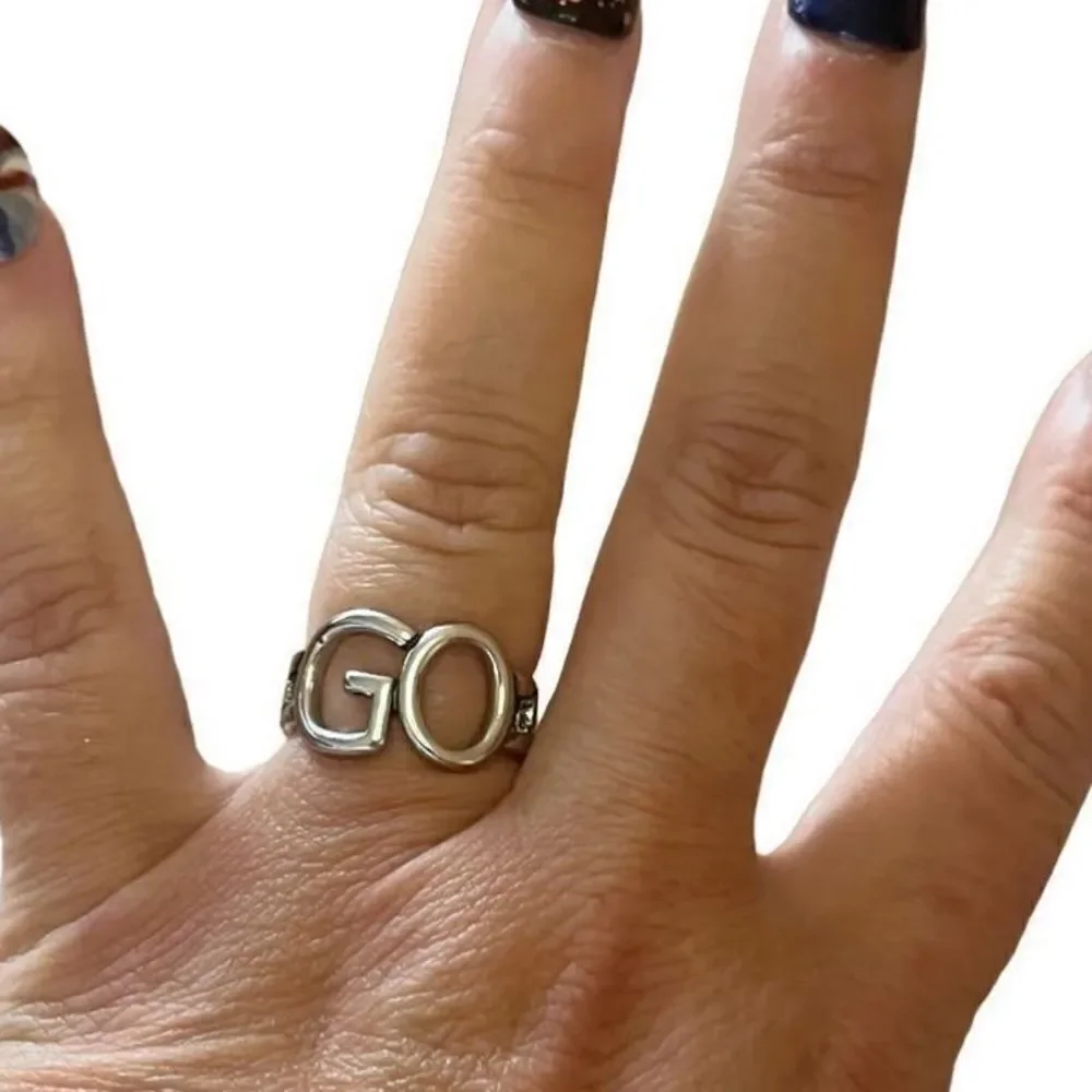 The GO Ring statement retro adjustable 925 silver